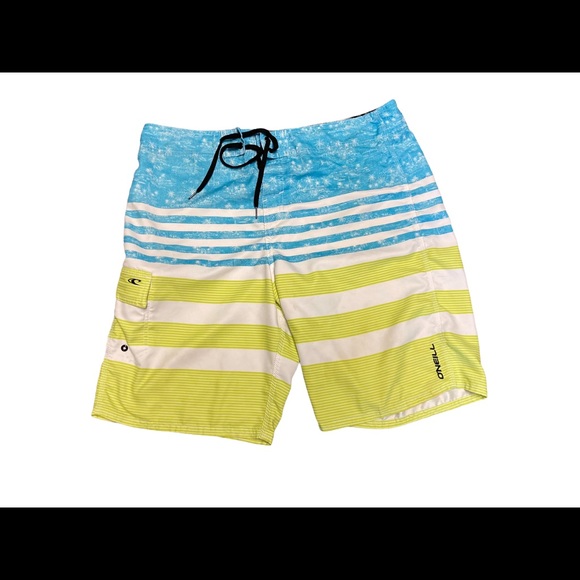 O’Neill striped palm tree board shorts swim trunks size 36